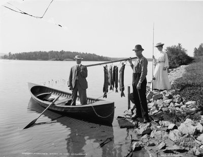 La pesca del mattino negli Adirondacks, c.1903 da Detroit Publishing Co.